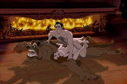 alternate_ending beast beast_(disney) beauty_and_the_beast belle biceps disney disney_prince disney_princess disney_villains female gaston human male muscles nippleless_male nipples pecs rooler34 sex straight what