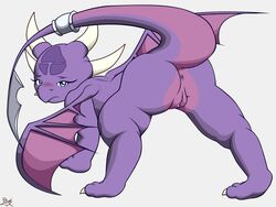 back_view cynder devilishimmorality dragon female female_only looking_back nude pussy raised_tail solo spyro_the_dragon tagme wings