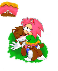 amy_rose anthro blush classic_amy_rose color female fur furry furry_only hedgehog male mammal on_back penis sega sex shadowlink350 short_hair simple_background sonic_(series) sonic_cd sonic_the_hedgehog_(series) straight tails uncensored white_background