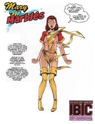 1girls adam_walters age_regression breast_shrinking clothes dc dc_comics erotic_earth female female_only front_view human human_only itty_bitty_titty_committee light-skinned_female light_skin mary_batson mary_bromfield mary_marvel shazam_(series) solo standing superheroine tagme tebra text uncensored