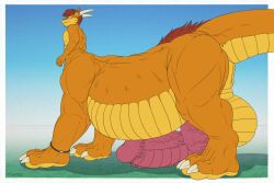animated anthro anthro_prey anus balls big_balls bodily_fluids cock_vore cum cum_vore darrius_(dirtyzephyr) digestion dragon dragon_taur duo genital_fluids genitals green_body horn hyper hyper_genitalia larger_pred licking licking_lips male male_pred male_prey mythological_creature mythological_scalie mythology orange_body penile penile_spines penis puffy_anus rear_view scalie side_view size_difference taur taur_pred teleportation thaz_(artist) thaz_(character) tongue tongue_out unwilling_prey vein veiny_penis vore