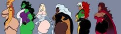 marvel marvel_comics 4girls 2futas female futanari bulge dumptruck_ass huge_ass big_ass ass butt large_butt big_butt angela_(aldrif_odinsdottir) she-hulk jennifer_walters emma_frost storm_(x-men) ororo_munroe rogue_(x-men) anna_marie scarlet_witch wanda_maximoff breasts boobs big_breasts large_breasts thick_ass thick_thighs thighs clothed clothed_female blueartfiend