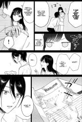 1boy1girl angry annoyed artist_request bangs black_hair brother brother_and_sister finding garbage_bin hair_between_eyes job job_interview long_hair male/female medium_hair nagging nervous resume sister skinny_male surprised surprised_expression sweatdrop turning_around unemployed yelling_at_another