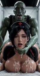 1boy 1girls 3d ada_wong ada_wong_(adriana) ai_generated alisai752 big_ass big_breasts cum cum_on_breasts huge_ass huge_breasts monster nurse prone_bone resident_evil resident_evil_4 sex sex_from_behind tagme zombie