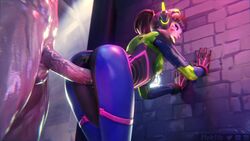 1boy 1girls 3d against_wall animated athletic_female bodysuit clothed clothing d.va duo human light-skinned_male meltrib mp4 nano_d.va overwatch penetration sex sex_through_clothes sex_through_clothing small_breasts smaller_female sound tagme through_clothes through_clothing vaginal_penetration video