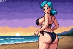 bulma_briefs bulma bulma_(dragon_ball) dragon_ball dragon_ball_z dragon_ball_super bikini female pixel_art ai_generated ai-created ai_female big_breasts big_butt big_ass tits female_only milf woman thedangerxdx