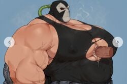 ai_generated bane bara batman_(series) civitai covered_nipples dc_comics male male_only muscles muscular muscular_male paizuri pecjob tank_top
