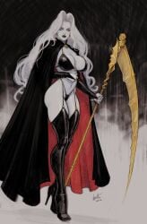 1girls 7 artist_name big_ass big_breasts big_butt big_thighs black_lips bra breasts chaos_comics coffin_comics devil_hs ear_piercing earrings hair heel_boots heels hi_red high_heel_boots high_heels hips hourglass_figure jewelry lady_death latex latex_legwear latex_underwear legwear light-skinned_female light_skin long_hair lowres panties simple_background solo solo_female thick thick_ass thick_butt thick_hips thick_legs thick_lips thick_thighs thighhighs thighs underwear underwear_only white_body white_eyes white_hair white_skin wide_hips