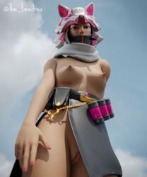 1girls 3d breasts exposed exposed_breasts exposed_nipples exposed_pussy fortnite lewdrex nipples pointy_nipples pussy slit small_breasts tagme vi_(fortnite)