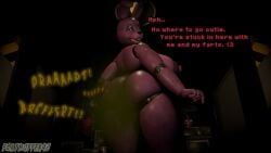 animatronic anthro anus ass big_breasts big_nipples bonnie_(fnaf) breasts butt_focus fart fart_cloud fart_fetish farthuffer42 farting_at_viewer female five_nights_at_freddy's gas gassy hair hi_res lagomorph leporid looking_at_viewer looking_back looking_down looking_pleasured machine mammal nipples nude pink_eyes purple_body purple_hair rabbit robot satisfied scottgames seductive solo standing