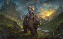 1girls barbarian bear bethesda_softworks biceps big_breasts big_thighs blonde_hair fantasy feet full_body huge_breasts justsomenoob muscular_female naked nord original_character shieldmaiden skyrim the_elder_scrolls viking warrior