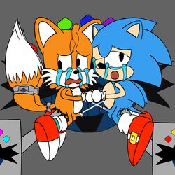 2boys anal bad_end captured classic_sonic classic_tails crying crying_with_eyes_open cum defeated eggman_logo forced furry furry_only game_over male male_only oil rape sonic_(series) sonic_mania sonic_the_hedgehog sonic_the_hedgehog_(series) sourms tails