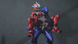 1boy 1girls 3d alien carrying carrying_position female female_human female_spartan_(halo) fit_female halo_(series) holding_in_arms huge_cock human interspecies kalartso male male/female male_penetrating male_penetrating_female male_sangheili_(halo) rough_sex sangheili sex spartan_(halo) straight torn_bodysuit touching_breast touching_self vaginal_penetration vaginal_sex