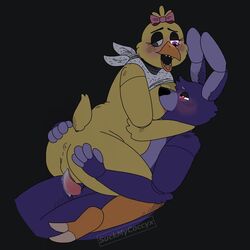 1boy 1boy1girl 1girls 1male accessory anthro avian bird blush blushing bonnie_(fnaf) bonnie_(fnafplus) bow breast_sucking breasts chica_(fnaf) chica_(fnafplus) chicken duo feathers female five_nights_at_freddy's five_nights_at_freddy's_plus galliform gallus_(genus) genitals hair_accessory hair_ornament hair_ribbon hairbow hi_res lagomorph lazy_eye leporid love male male/female mammal nipple_fetish nipple_play nipple_suck penetration penis phasianid pussy pussy_juice rabbit ribbons romantic_couple sex sucking suckmycoccyx tail_feathers vagina vaginal_penetration video_games