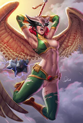 areolae dc dc_comics douglas_bicalho hawkgirl hawkman_(series) nipples pussy red_hair vagina