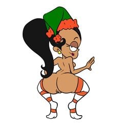 ass big_ass big_butt black_hair breasts brown_skin bubble_ass bubble_butt carlota_casagrande christmas dark-skinned_female dark_skin elf female female_only half-closed_eyes hat huge_ass huge_butt large_ass latina lazeedoodler looking_back on_toes panties ponytail pussy sl0th slim2k6 solo solo_female solo_focus squat squatting stockings striped_legwear striped_thighhighs the_casagrandes the_loud_house thigh_highs thighhighs thighs twerking