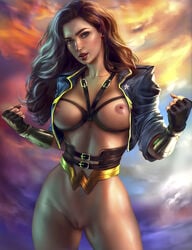 1girls actress areolae arm_bracers black_hair bottomless breasts brown_eyes celebrity dc dc_comics dc_extended_universe diana_prince edit erect_nipples female female_only fit functionally_nude gal_gadot hourglass_figure logan_cure looking_at_viewer nipples nude olive_skin pubic_hair pussy real_person realistic uncensored vagina wide_hips wonder_woman wonder_woman_(series)