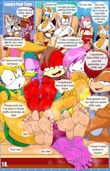 absurd_res amy_rose anthro archie_comics barefoot bunnie_rabbot chair clothed clothing comic english_text female female/female fiona_fox foot_fetish foot_focus furniture group hi_res looking_at_viewer maid_uniform robe rouge_the_bat sally_acorn sonia_the_hedgehog sonic_(series) sonic_riders sonic_the_hedgehog_(archie) sonic_the_hedgehog_(comics) sonic_the_hedgehog_(series) sonic_underground surprise text tinydevilhorns uniform vanilla_the_rabbit wave_the_swallow yuri