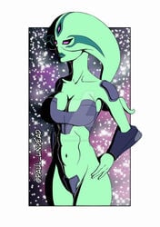 1girls 3_eyes alien alien_girl alien_only ben_10 big_breasts breasts busty curvy curvy_body curvy_female curvy_figure curvy_hips female female_only green_body green_lips green_lipstick green_skin partially_clothed paulundead33 pink_eyes solo solo_female thick_legs thick_thighs uxorite xylene