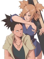 1boy 1girls annoyed annoyed_expression arm_support bare_chest bare_legs bare_thighs barely_clothed big_breasts blush boruto:_naruto_next_generations bottomless bottomless_female breasts bullying canon_couple child_bearing_hips cigarette cigarette_smoke cleavage coat couple embarrassed facial_hair fan folding_fan goatee holding_object hourglass_figure huge_breasts husband_and_wife jewelry kimono looking_at_another looking_at_partner male/female milf mostly_nude nara_shikamaru naruto naruto_(series) necklace no_bra oppai ponytail quad_tails seducing seductive shirt straight tease teasing temari tied_hair trenchcoat voluptuous wanderagro893 wide_hips yukata