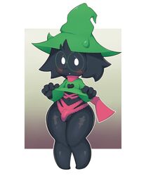 anthro blush bovid bulge caprine ciavs clothed clothing crossdressing deltarune eyewear girly glasses goat hi_res lingerie male mammal ralsei solo video_games wide_hips