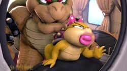 1boy 1girls 3d animated anthro big_lips bouncing_breasts bowser breasts female from_behind indoors koopalings lipstick male mario_(series) nintendo sound source_filmmaker super_mario_bros. super_mario_odyssey tagme video wendy_o._koopa zensintemple