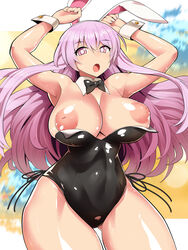 bunnysuit female hata_no_kokoro inverted_nipples oo_umigarasu touhou