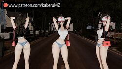 female hilda_(pokemon) kakerumz patreon pokemon pokemon_(game) ponytail standing video_games