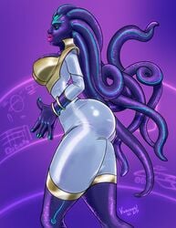 alien ass glowing_markings hourglass_figure huge_breasts huge_butt huge_lips purple_skin rheyin science_fiction shiny_skin skintight tentacle vivacious_vii