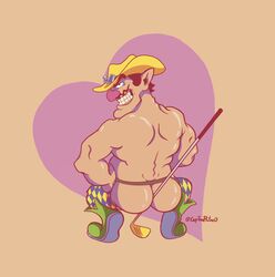 anaconda_pose broly_culo male_only mario_(series) mario_golf nintendo pinup solo solo_male tagme wario