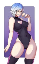 1girls anti-aqua aqua_(kingdom_hearts) big_breasts breasts cameltoe disney enemy_conversion female female_only kingdom_hearts lainart large_breasts leotard looking_at_viewer one-piece_swimsuit partially_visible_vulva solo square_enix thick_thighs thighhighs