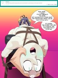 bdsm black_hair blue_nipples bondage cartoon_network crossover dark_magical_girl dialogue eastern_and_western_character english_text female female_only hiiragi_utena magia_baiser magical_girl mahou_shoujo_ni_akogarete naked nearphotison nude nude_female pearl_(steven_universe) rope_bondage shibari steven_universe text yellow_eyes