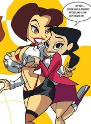 breast_grab disney disney_channel english english_text engrish implied_incest latina manic47 milf mother_and_daughter penny_proud revealing_clothes speech_bubble teenager text the_proud_family tight_clothing trudy_proud