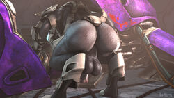 1boy 3d alien anus armor ass ass_focus balls bent_over big_ass big_balls big_penis gay halo_(game) halo_(series) inviting inviting_to_sex large_ass large_penis legs male male_only male_sangheili_(halo) partially_clothed penis rayhuma sangheili sfm solo solo_male source_filmmaker thick thick_ass thick_thighs thighs vehicle watermark