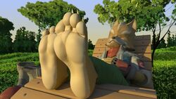 3d 4_toes animated foot_fetish foot_focus fox fox_mccloud humanoid_feet male male_focus male_only male_solo soles solo_male video wuffeet