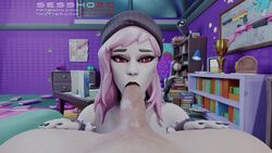 1boy 1girls 3d animated blender blowjob deep_blowjob dusk_(fortnite) egirl erection female fortnite goth grey_skin hat light-skinned_male light_skin looking_at_partner looking_at_viewer male male/female midnight_dusk_(fortnite) moaning on_back oral peachymizz penis pov pov_eye_contact red_eyes room sessho3d sex sound sucking tagme video voice_acted volkor watermark