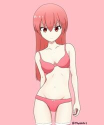 female female_focus female_only looking_at_viewer myskart red_eyes red_hair simple_background tonikaku_kawaii underwear yuzaki_tsukasa