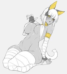 bandage bast bast_(nlebo_hentai) bob_cut cat_ears egyptian egyptian_mythology female_only middle_eastern_mythology mythology nlebo_hentai tail yellow_eyes