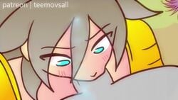 animated blowjob blue_eyes brown_hair cum_in_mouth cum_in_throat deepthroat facial fellatio gasp grey_hair gulp kayle large_penis league_of_legends oral pov swallowing_penis_while_deepthroat swallowing_sounds teemo_vs_all teemovsall video