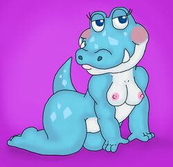 2015 alli_(animal_crossing) alligator animal_crossing breasts crocodilian female nintendo nipples nude rascalraccoon scalie tagme