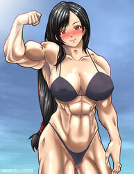 1girls abs big_breasts bikini blush bodybuilder breasts elee0228 female female_only final_fantasy final_fantasy_vii gerardosteel large_breasts muscles muscular muscular_female solo tifa_lockhart