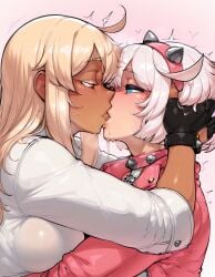 2girls ai_generated digbyai elphelt_valentine female female_only guilty_gear guilty_gear_strive incest kissing kissing lesbian_kiss ramlethal_valentine sisters tagme yuri yuri yuri