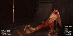 2:1 3_toes absurd_res anthro areola avian beak bird blaziken bodily_fluids breasts clitoral_hood clitoris corpse death dialogue digital_media_(artwork) english_text feet female female_death fingers frostbite80_(artist) generation_3_pokemon genital_fluids genitals hair hi_res nintendo nipples nude open_beak open_mouth pokemon pokemon_(species) red_body sitting solo spread_legs spreading text toes urine urine_on_ground urine_pool vulva wounded