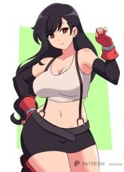 big_ass big_breasts big_butt big_thighs big_titties black_hair clothing curvaceous curvaceous_female curvaceous_figure curvy curvy_figure curvy_hips female female_focus female_only final_fantasy long_hair looking_at_viewer momocka_art red_hair square_enix tifa_lockhart