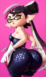 ai_generated ass ass_bigger_than_head ass_focus ass_shake big_ass big_butt black_hair boots bottom_heavy bubble_butt butt_shake caked_up callie_(splatoon) clapping_cheeks dat_ass dumptruck_ass fat_ass female glowing_eyes huge_ass inkling inkling_girl large_ass light-skinned_female light_skin long_hair looking_back nintendo pawg round_ass splatoon teasing tentacle_hair throwing_it_back tight_clothing twerk twerking twerking_position video_games wide_hips yellow_eyes