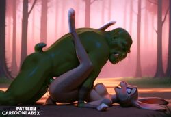 ai_generated animal_humanoid bunny bunny_ears bunny_girl bunny_tail dominant dominant_male domination forest fucked_senseless fucked_silly judy_hopps orgasm orgasm_face penetration penile_penetration penis penis_in_pussy pussy sex sexual_intercourse size_difference size_play woods zootopia