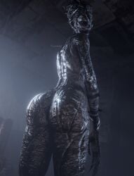 1girls 3d big_ass dat_ass dead_by_daylight huge_ass lisa_sherwood looking_at_viewer looking_back monster monster_girl nightmare_waifu sharp_teeth the_hag vexonair