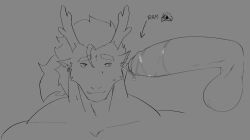 anthony_drescar_(markusd) bovid caprine dragon ear eastern_dragon enti_orasia_(entitropy) genitals horn humanoid_genitalia humanoid_penis imminent_ear_penetration imminent_sex mammal markusd mythological_creature mythological_scalie mythology penis scalie sheep