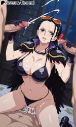 1girls 3boys accurate_art_style ai_generated anal anime balls big_ass big_breasts big_penis black_hair blue_eyes blush bra breasts bukkake climax cum cum_in_ass cum_in_mouth cum_in_pussy cum_inside cum_leaking cum_on_face cumshot deep_penetration double_handjob female filled_to_the_brim fit_female fit_male gangbang handjob hands_on_penis hi_res huge_ass huge_breasts impregnation jerkingoff_another keoenl looking_at_viewer male money motion_lines nico_robin nude one_piece open_mouth panties patreon penetration penis prostitute prostitution pussy shonen_jump shoulder_pads stroking_penis sunglasses_on_head surprised thick thick_thighs unseen_male_face vaginal_penetration wide_hips