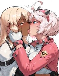 2girls ai_generated digbyai elphelt_valentine female female_only guilty_gear guilty_gear_strive incest kissing kissing lesbian_kiss ramlethal_valentine sisters tagme yuri yuri yuri